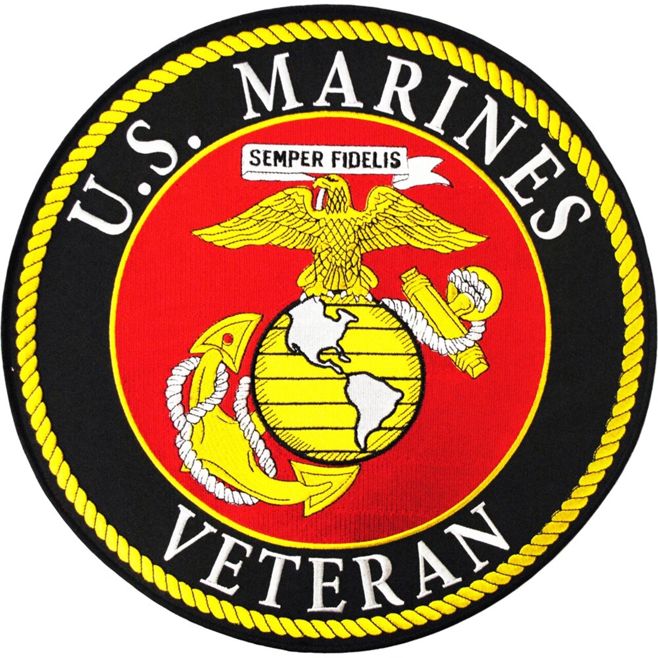 Eagle Emblems Patch-USMC Logo Veteran Eagle, Globe, And Anchor (EGA) (XLG) (12")